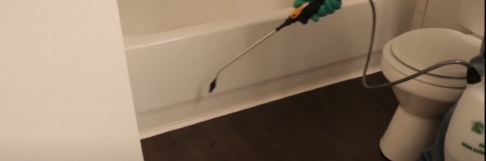 Spraying Reclaim in the Bathroom